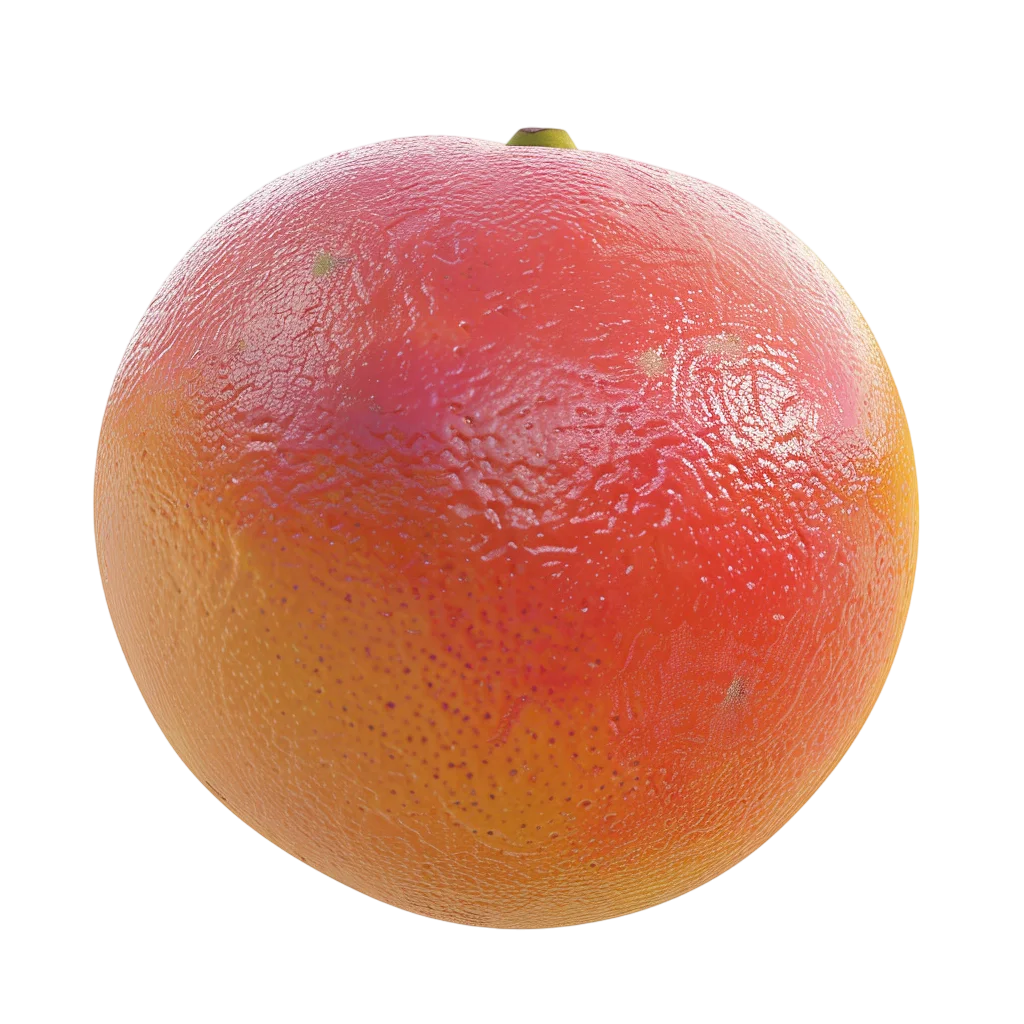 Whole Pink Grapefruit with Orange-Red Rind | Free PNG