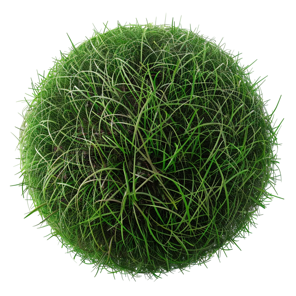 Tangled Green Grass Sphere Free PNG