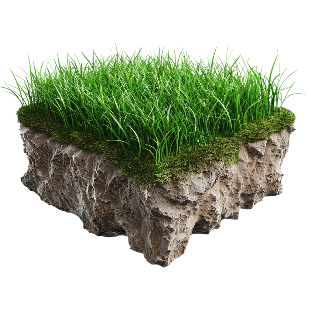 Floating Grass and Soil Cutaway Free PNG