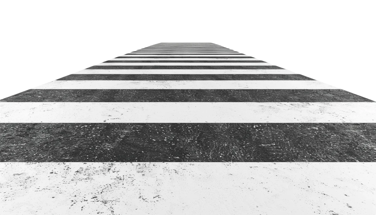 Worn Black and White Crosswalk Free PNG