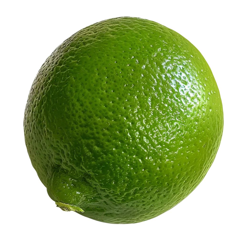 Glossy Green Lime Fruit on Black Background | Free PNG