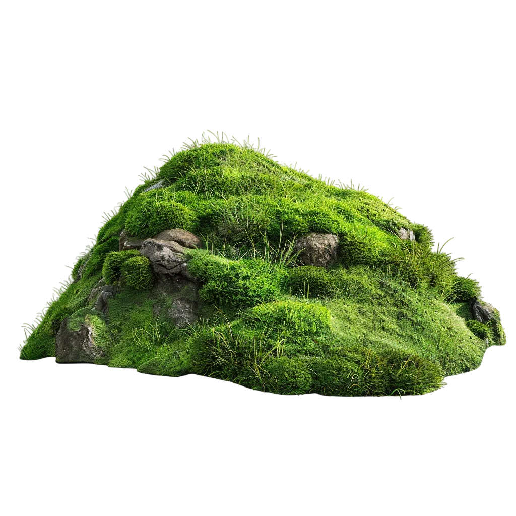 Lush Grass-Covered Rocky Mound Free PNG