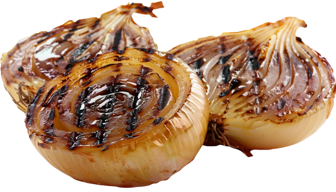 Three Grilled Onion Halves | Free PNG