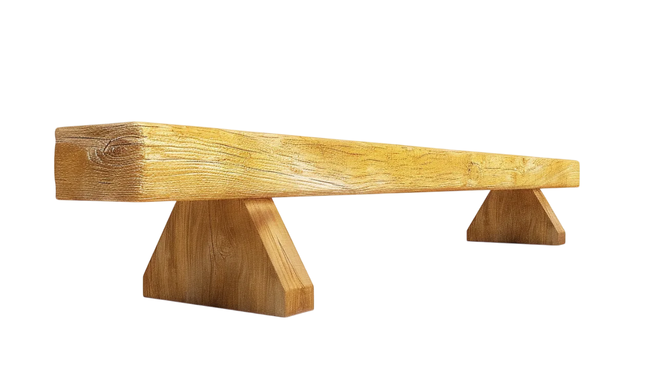 Rustic Wooden Plank Bench Free PNG
