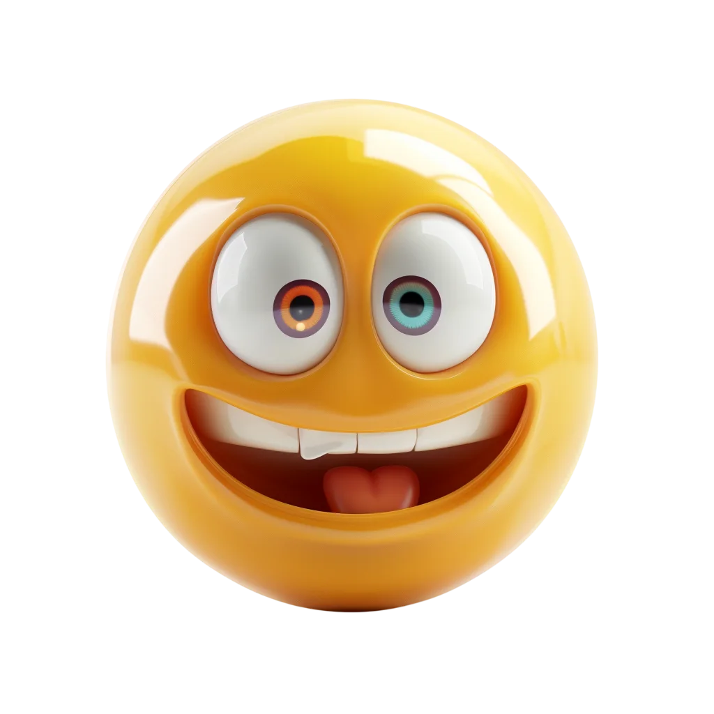 Goofy Glossy Yellow Smiley Face Free PNG