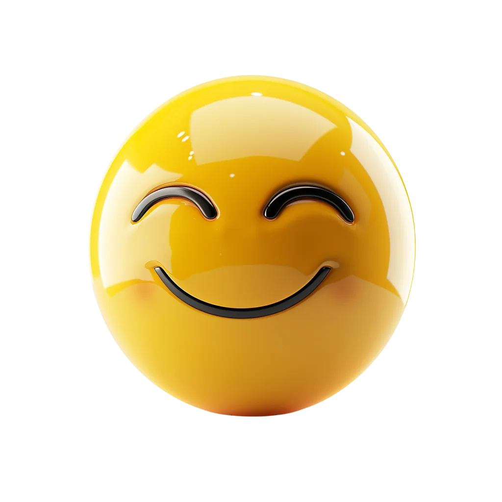 Glossy Smiling Face Emoji Free PNG