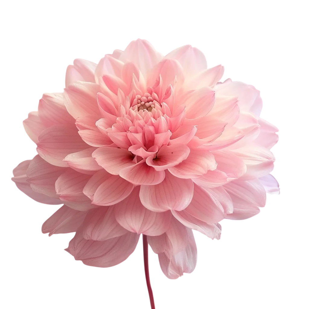 Blush Pink Dahlia Flower with Layered Petals | Free PNG
