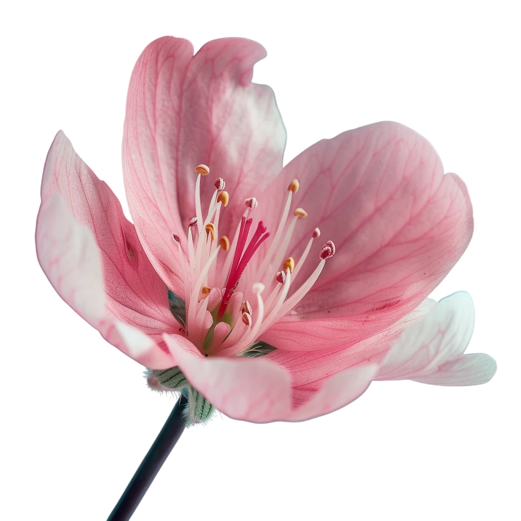 Pink Flower Blossom with Detailed Petals Free PNG