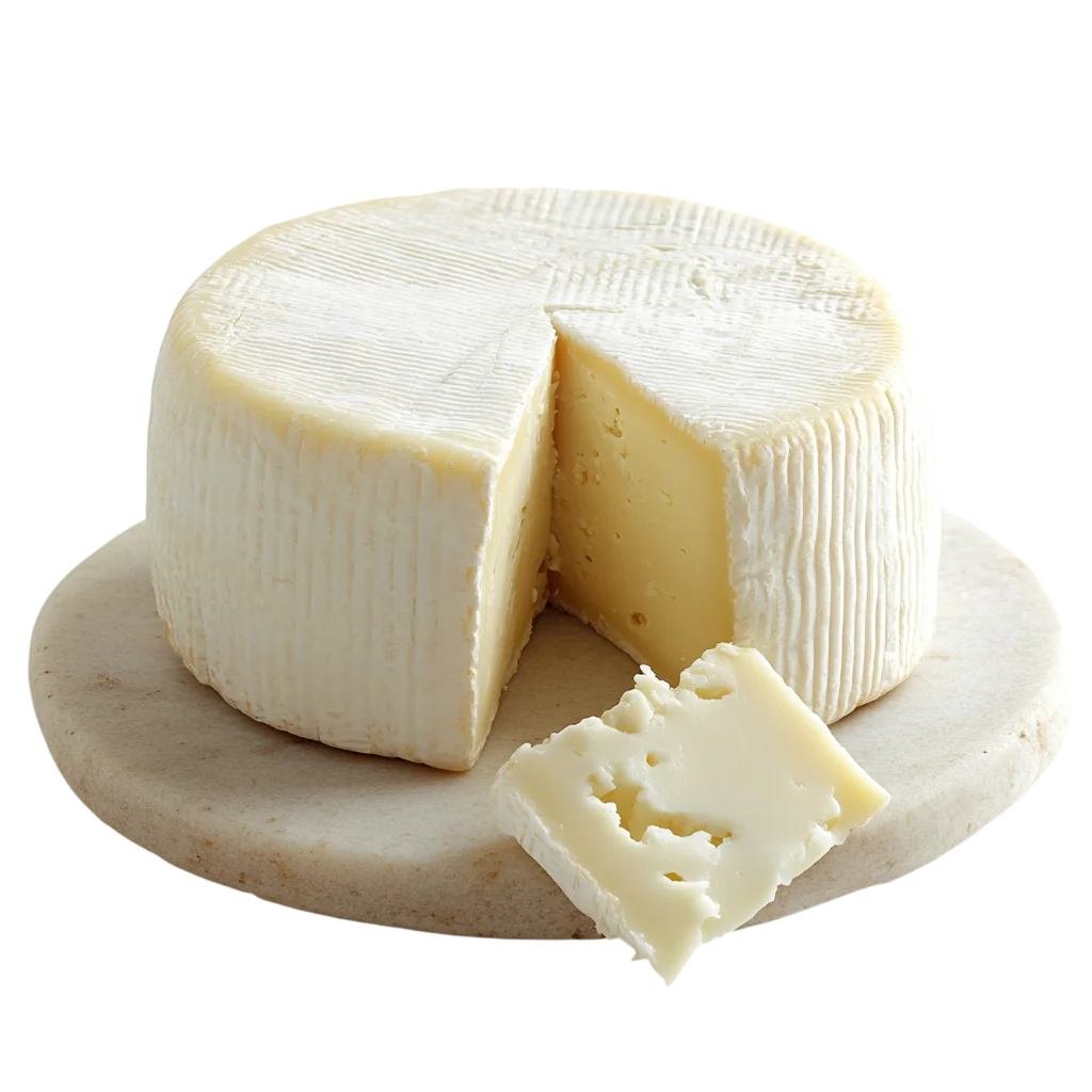 Round Soft Cheese Wheel with Cut Wedge | Free PNG