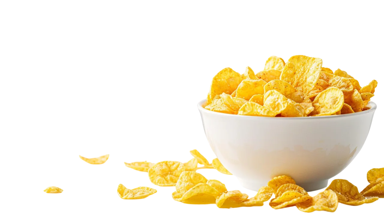 Bowl of Golden Potato Chips Free PNG