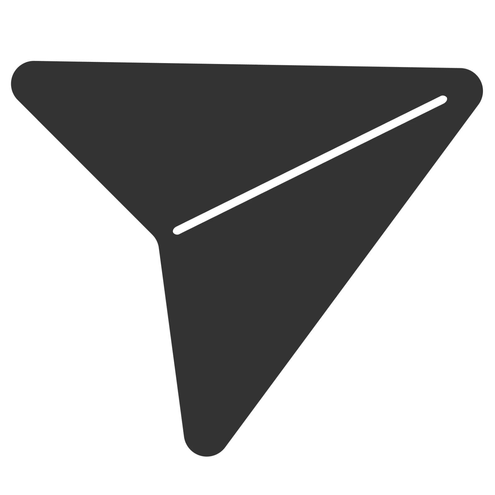 Dark Gray Paper Airplane Send Icon Free PNG
