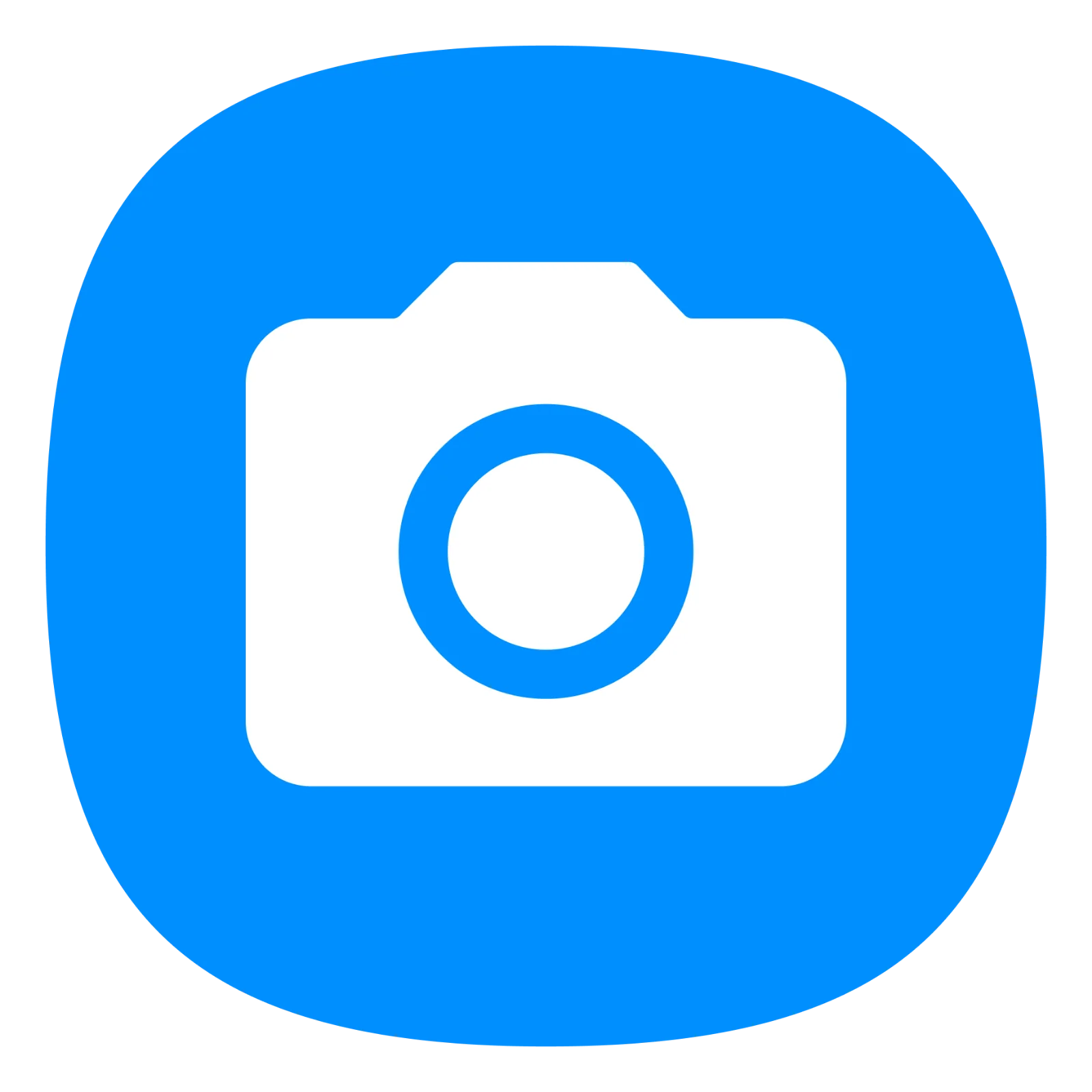White Camera Icon on Blue App Button | Free PNG