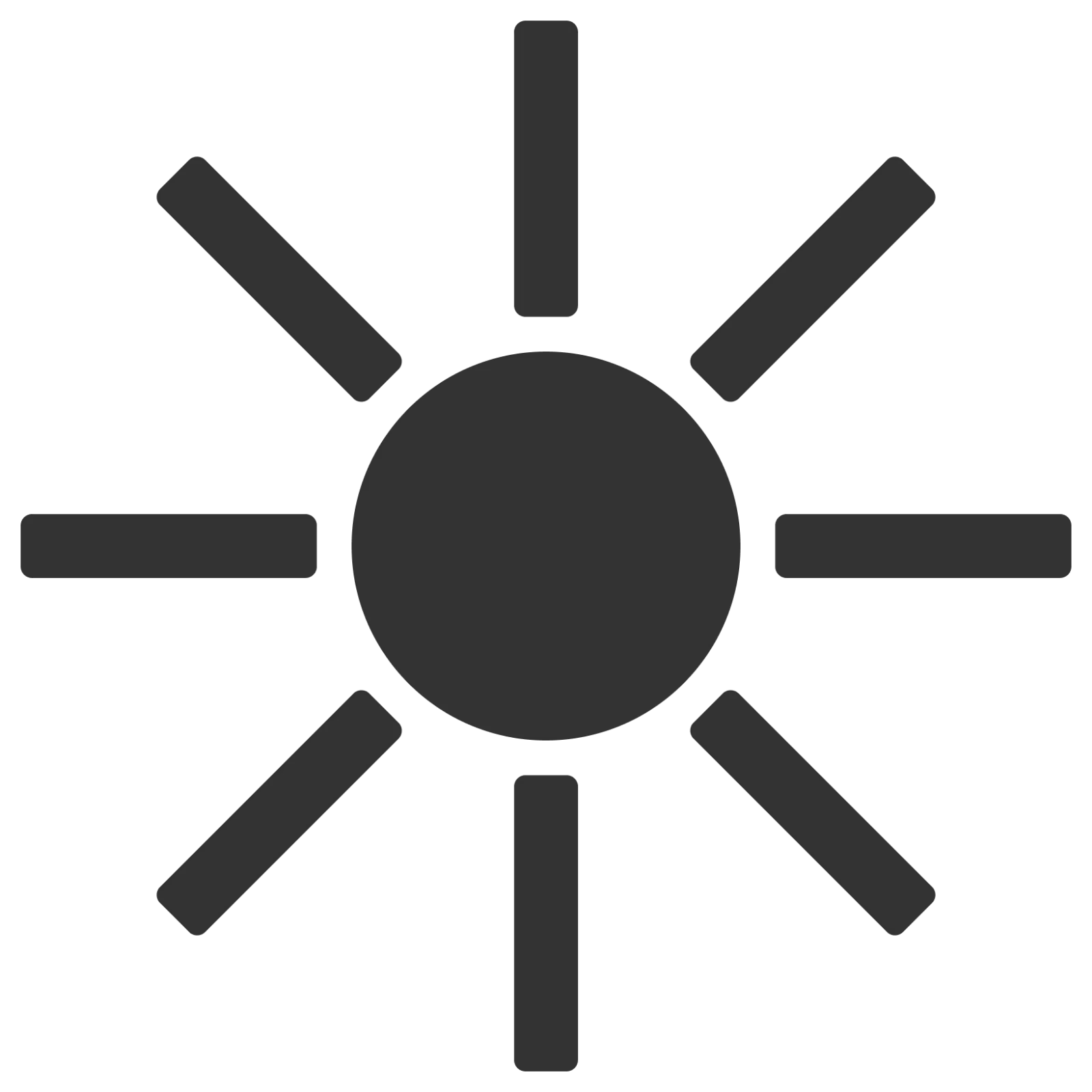 Minimal Gray Sun Icon Free PNG