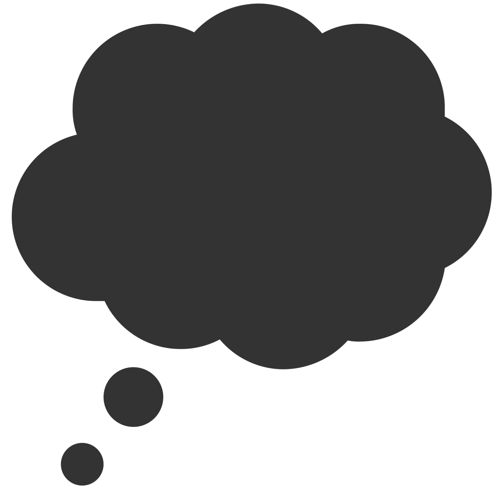 Dark Gray Thought Bubble Silhouette Free PNG