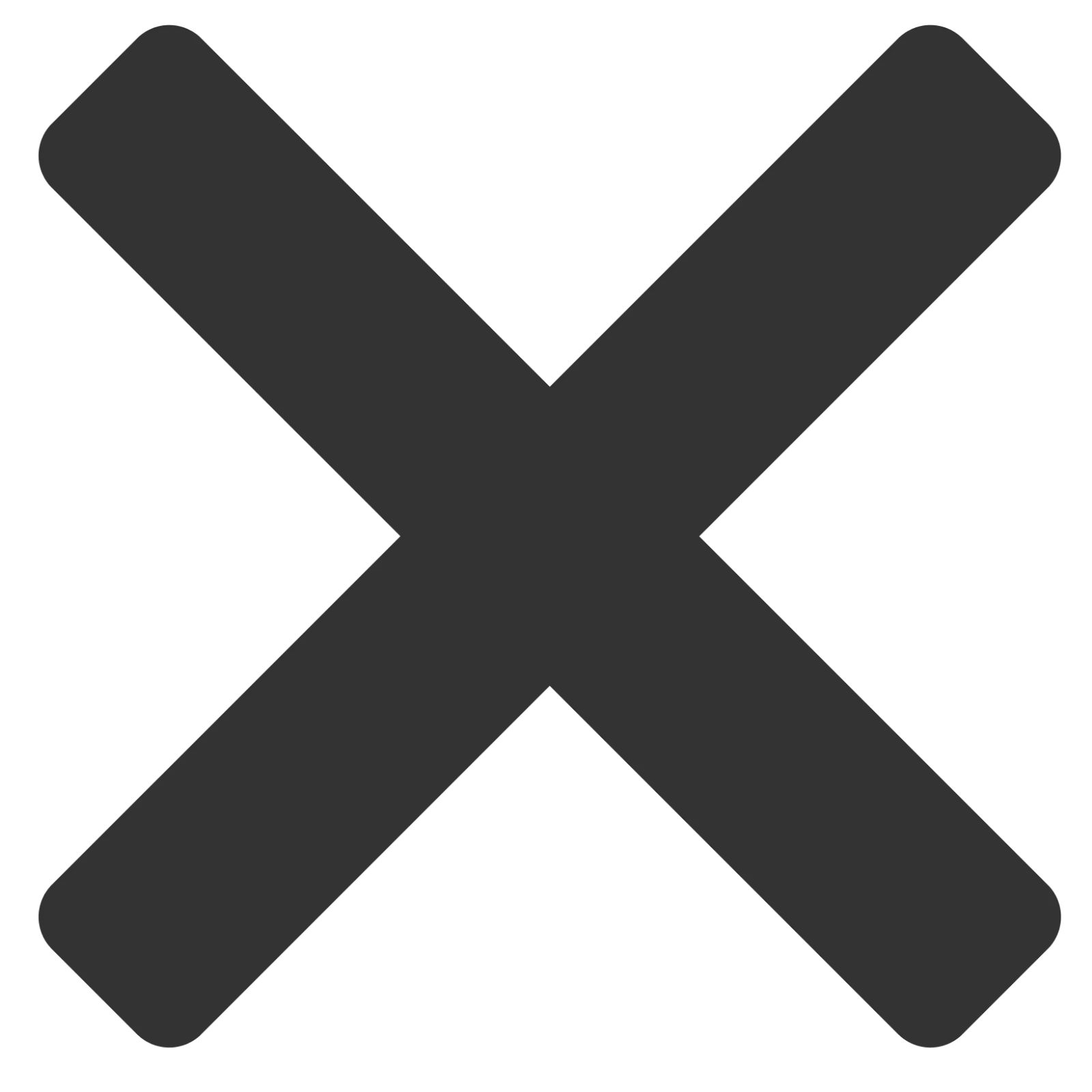 Dark Gray X Close Symbol Free PNG
