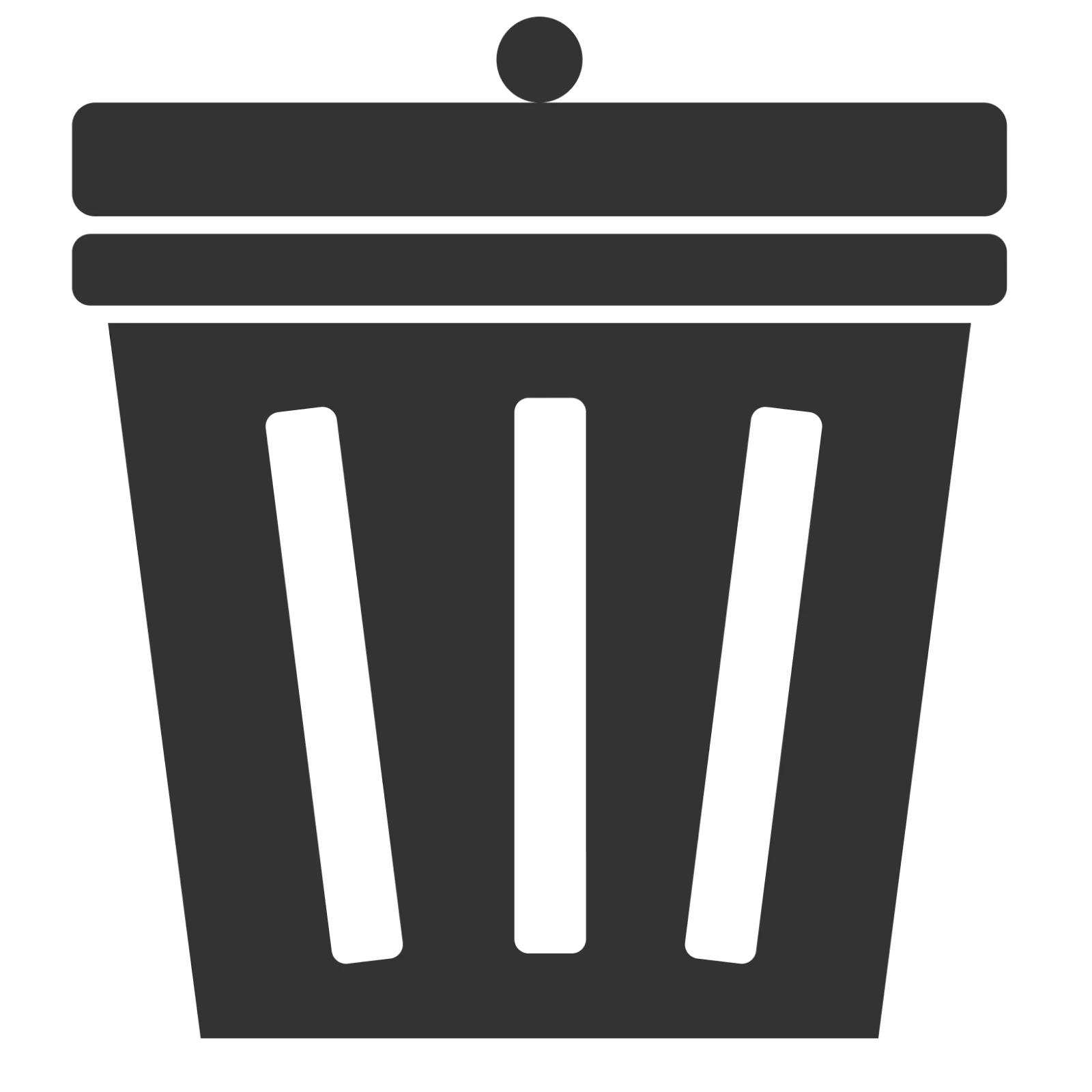 Dark Gray Trash Can Icon Free PNG