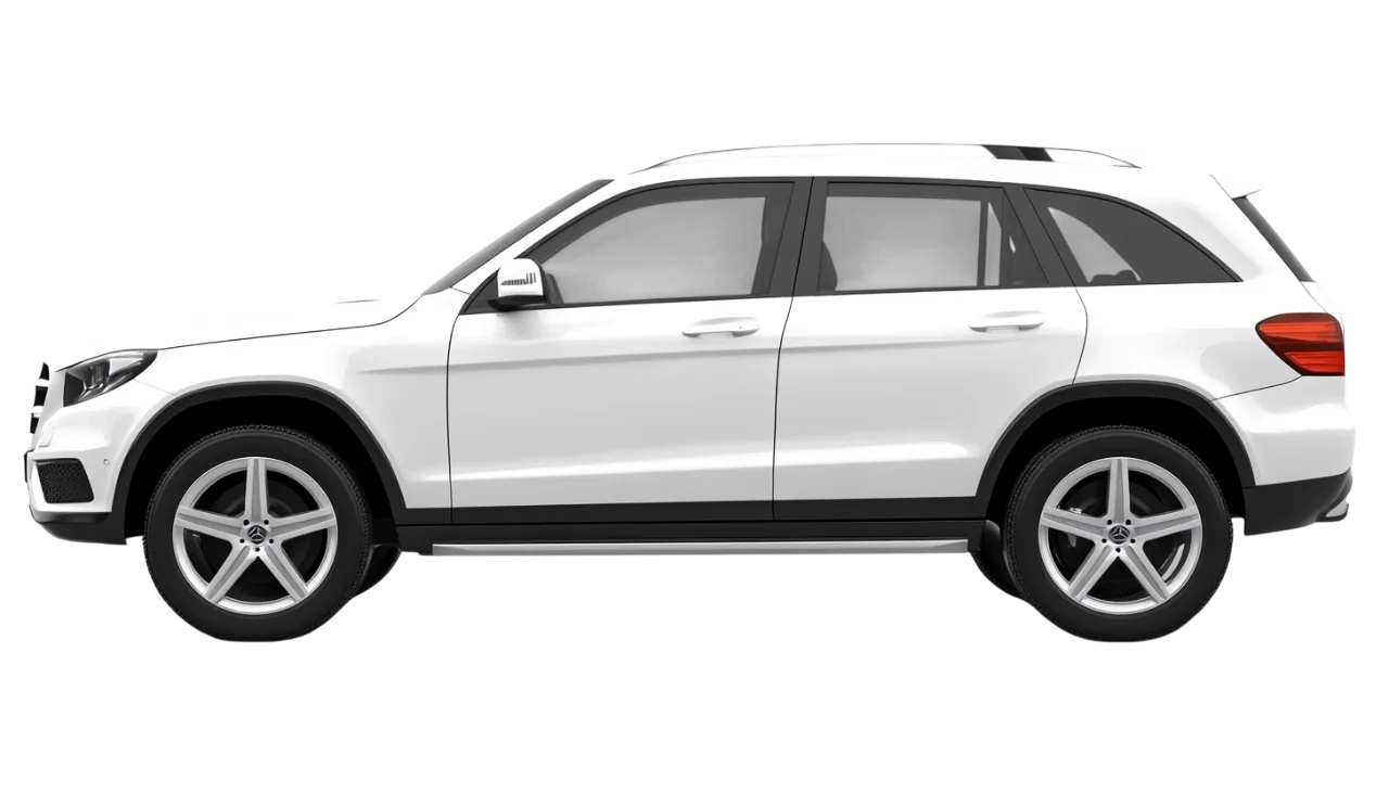 White Luxury SUV Side Profile Free PNG