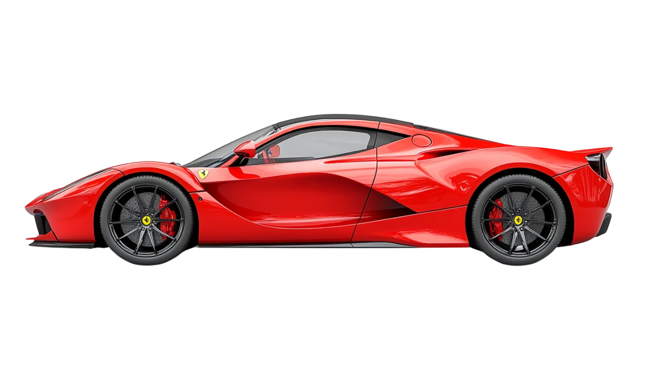 Red Ferrari Supercar Side Profile Free PNG