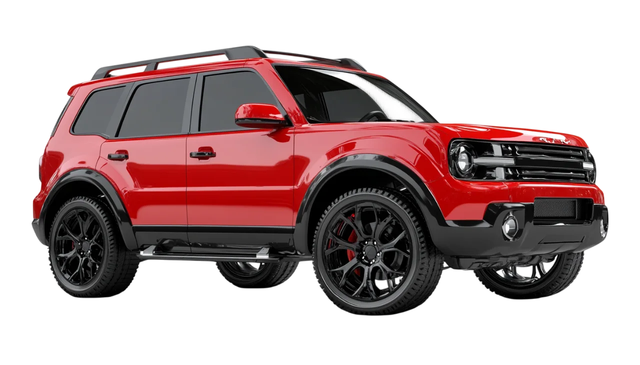 Red SUV in Front Three-Quarter View Free PNG