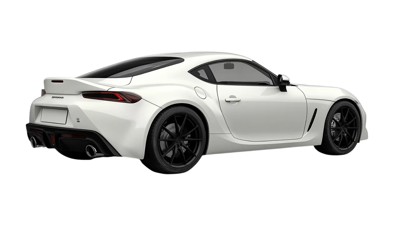 White Sports Coupe Rear View Free PNG