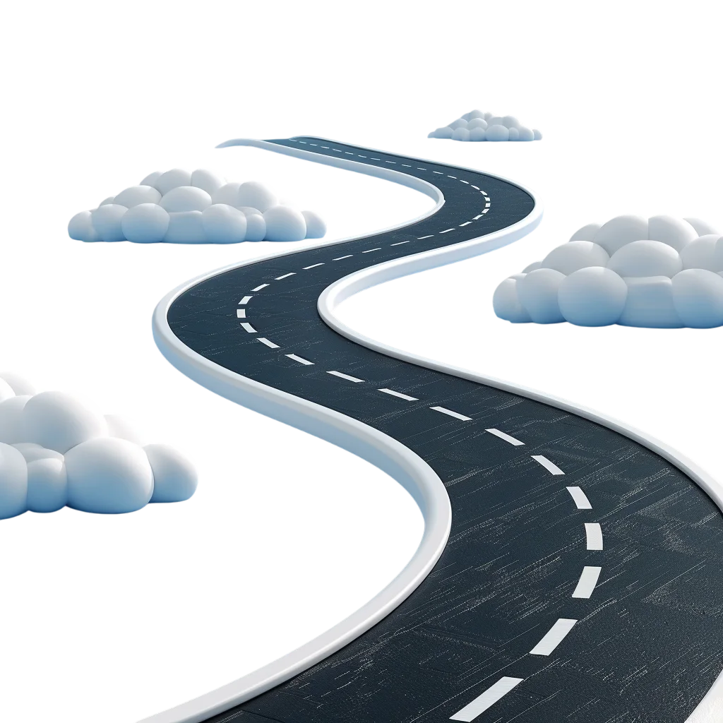 Winding Road Through Clouds Free PNG