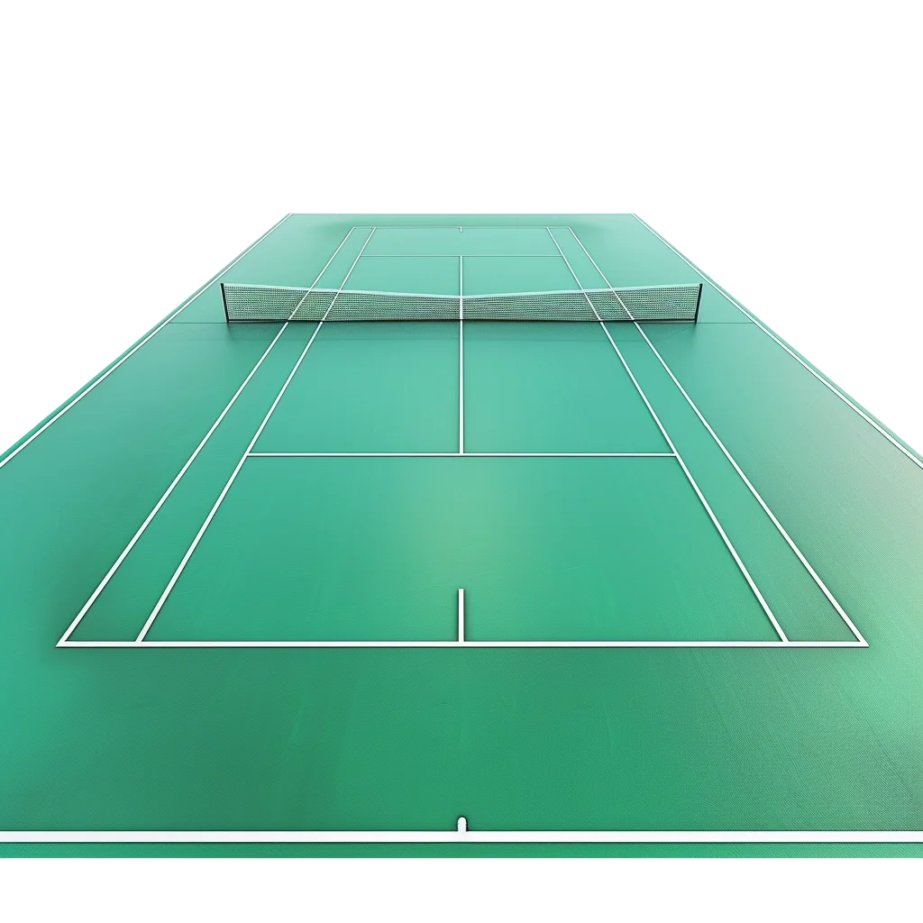 Green Tennis Court with Net, Free PNG