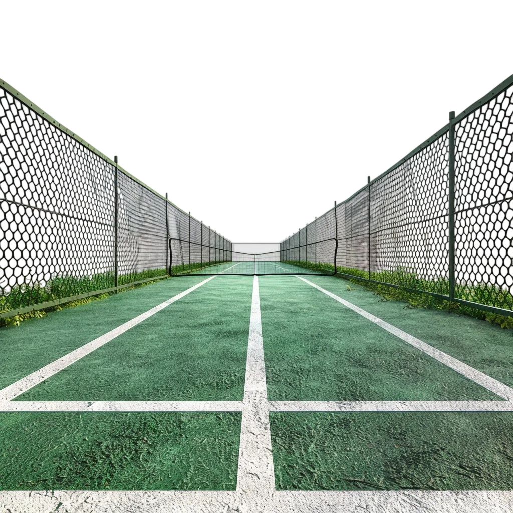 Green Enclosed Tennis Court with Net - Free PNG
