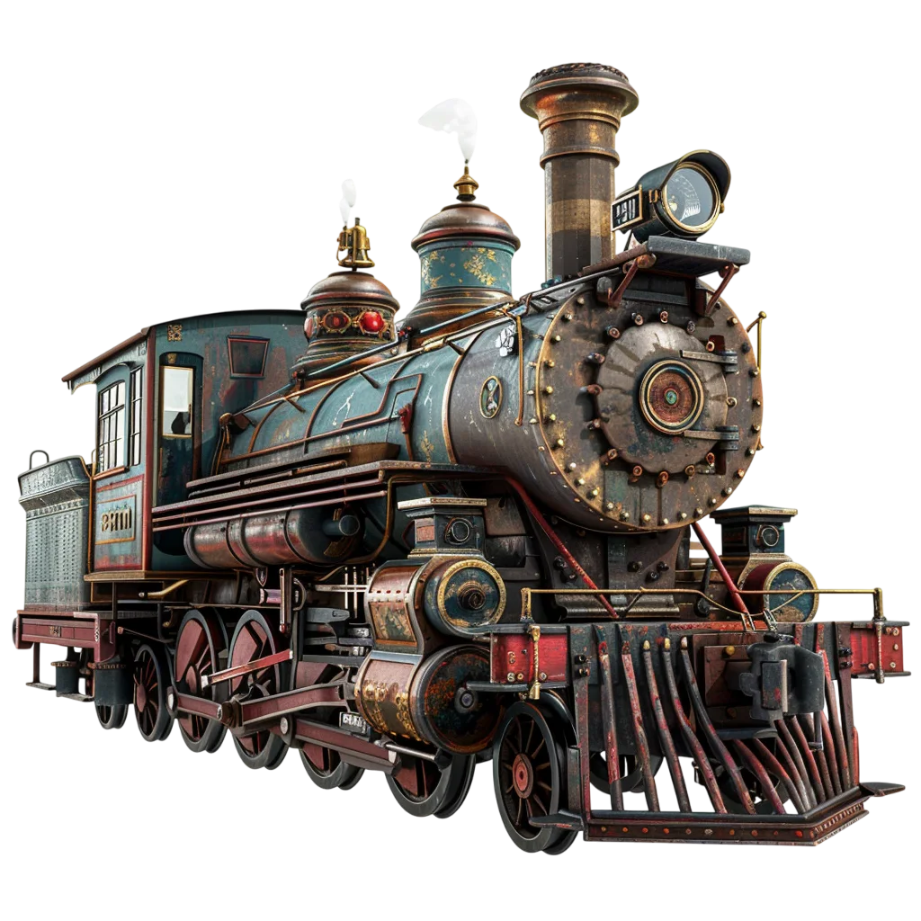 Ornate Vintage Steam Locomotive Free PNG