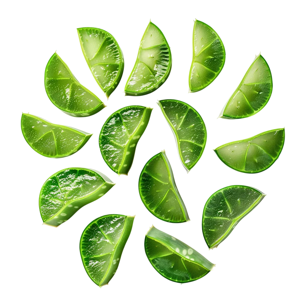 Scattered Green Lime Wedges Free PNG