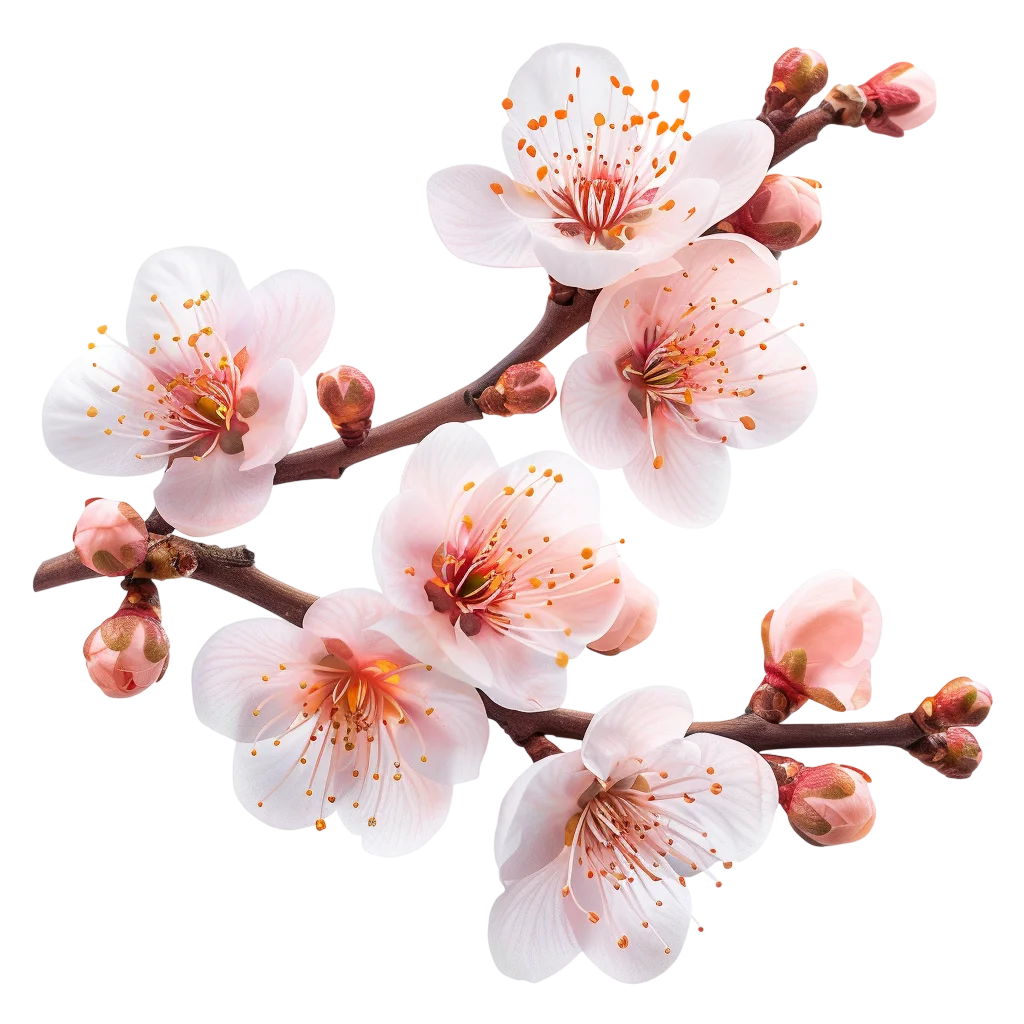 Pale Pink Blossoms on Branches - Free PNG