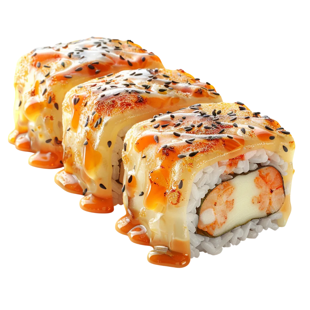 Baked Sushi Rolls with Creamy Topping | Free PNG