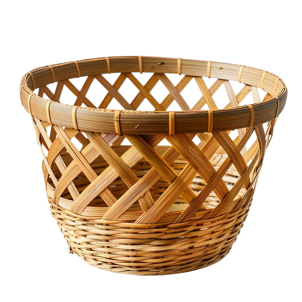 Woven Bamboo Basket Free PNG