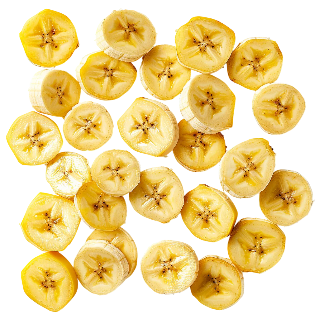 Scattered Golden Banana Slices Free PNG