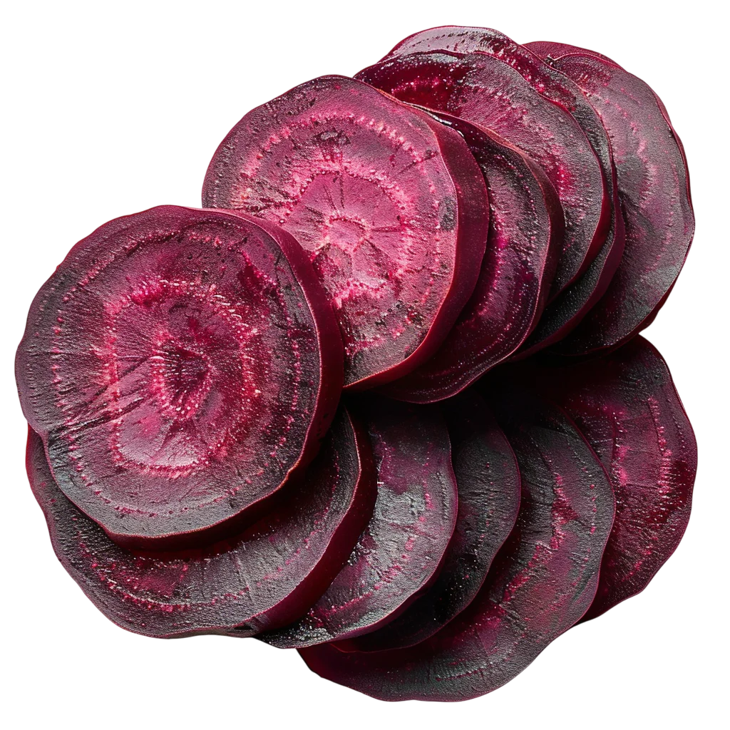 Overlapping Beetroot Slices on Black Background | Free PNG