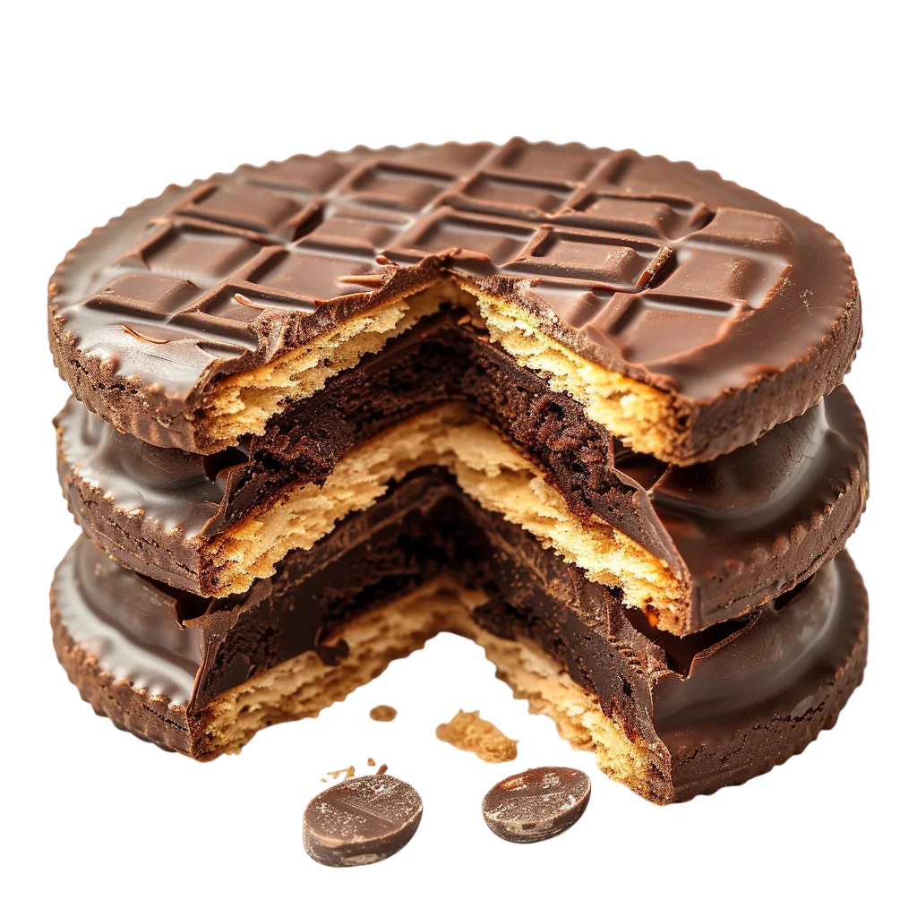 Stacked Chocolate-Covered Layered Biscuits, Free PNG