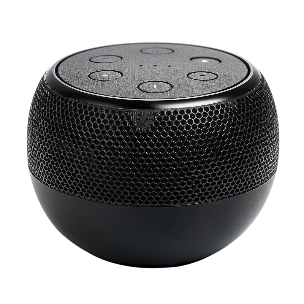 Black Mesh Smart Speaker Product Cutout Free PNG