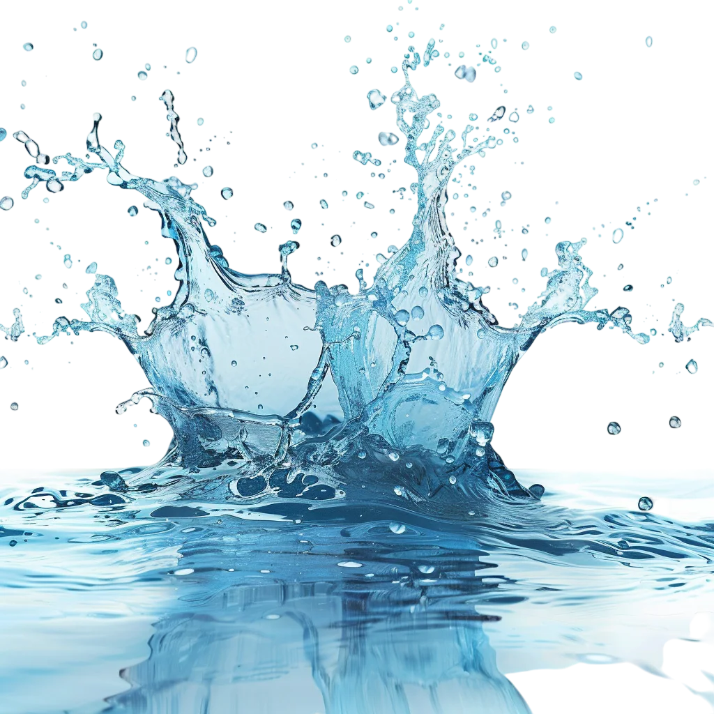 Blue Water Splash Crown with Airborne Droplets Free PNG