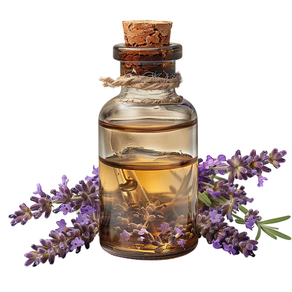 Corked Lavender Herbal Bottle Free PNG
