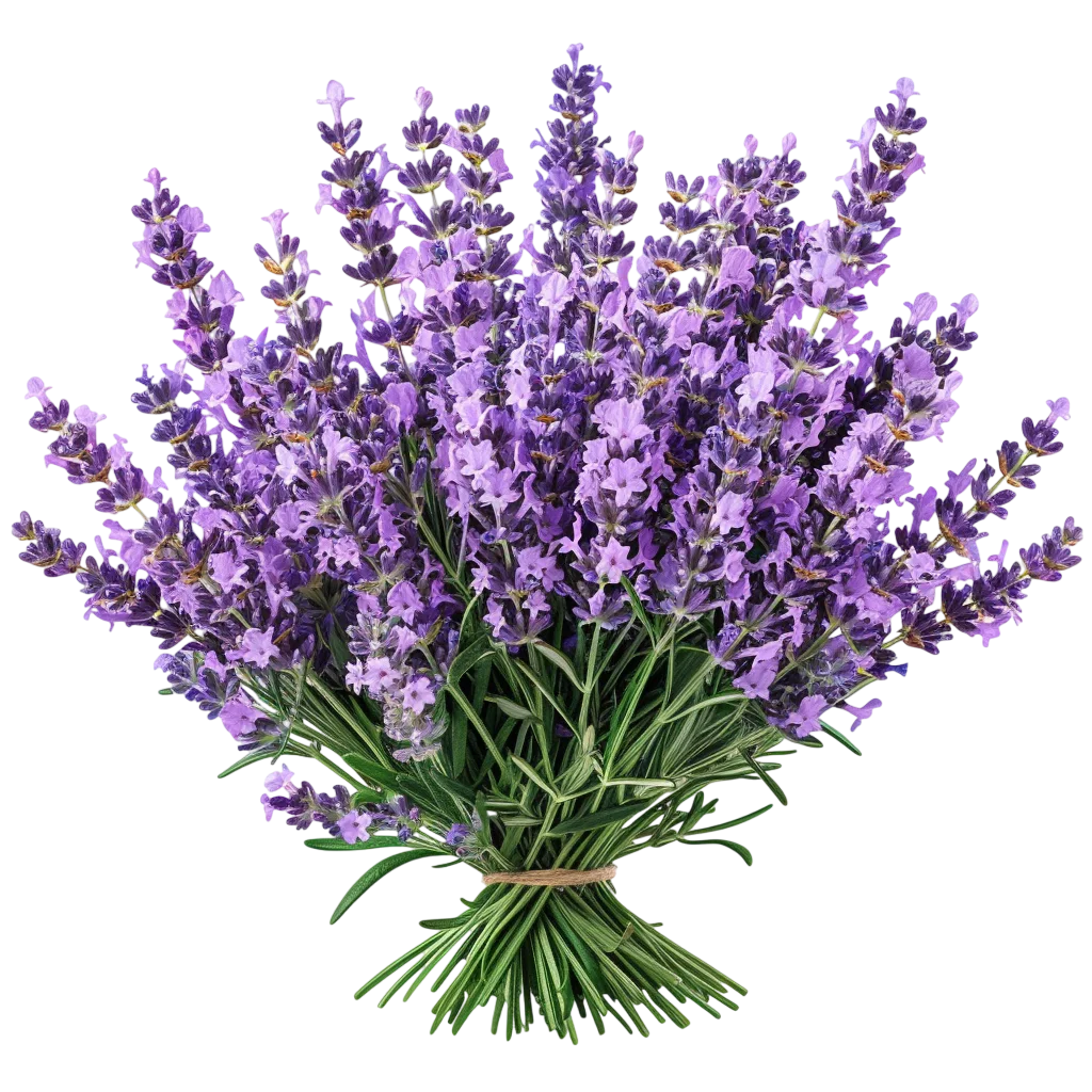 Purple Lavender Bouquet Tied with Twine | Free PNG