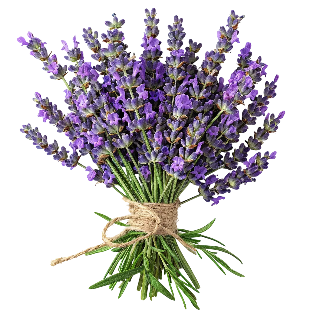 Purple Lavender Bouquet Tied with Twine – Free PNG