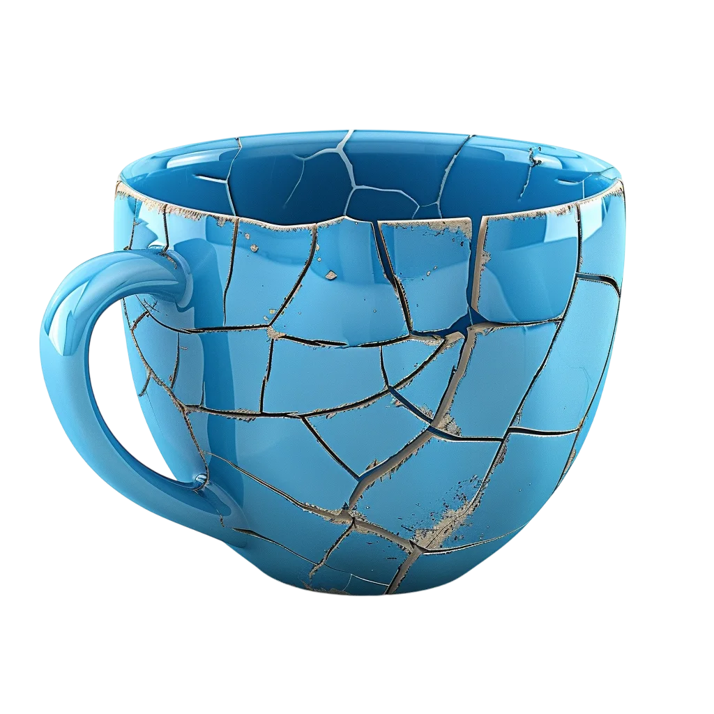 Cracked Blue Ceramic Mug Free PNG