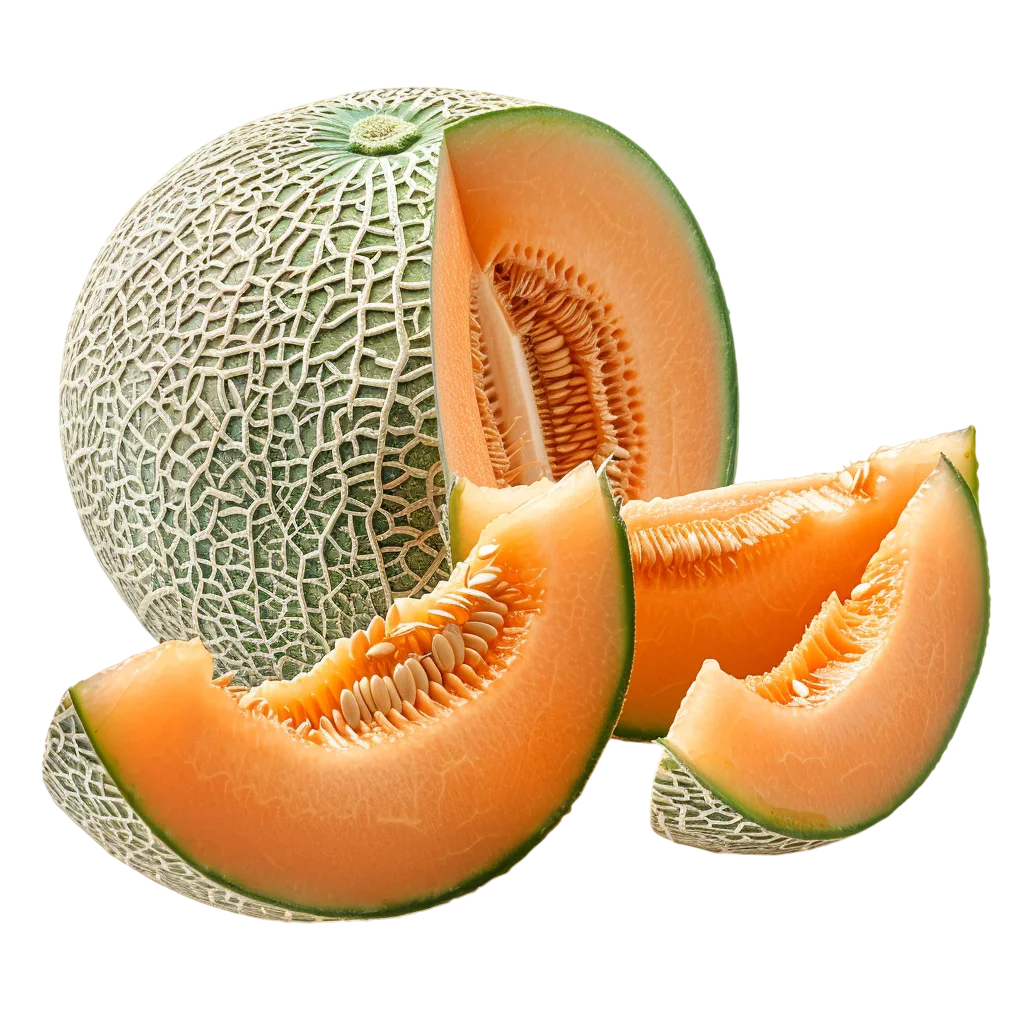 Netted Cantaloupe with Orange Wedges | Free PNG