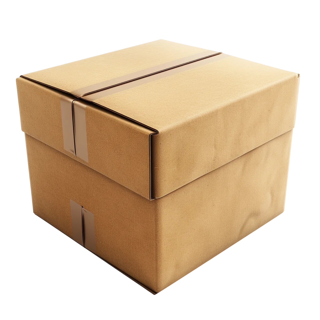 Sealed Brown Cardboard Shipping Box Free PNG