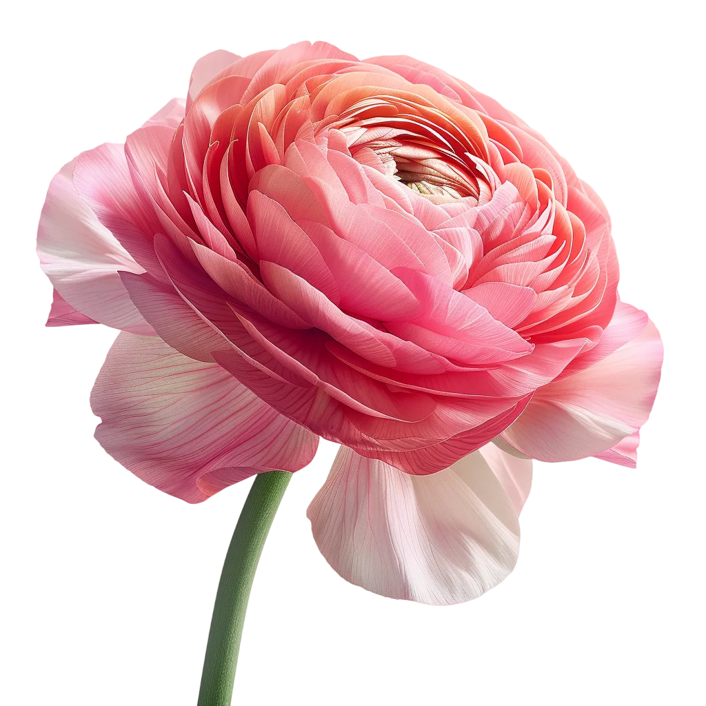 Pink Ranunculus Flower Cutout – Free PNG