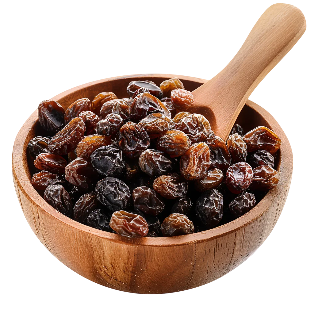 Glossy Dates in a Wooden Bowl and Spoon - Free PNG