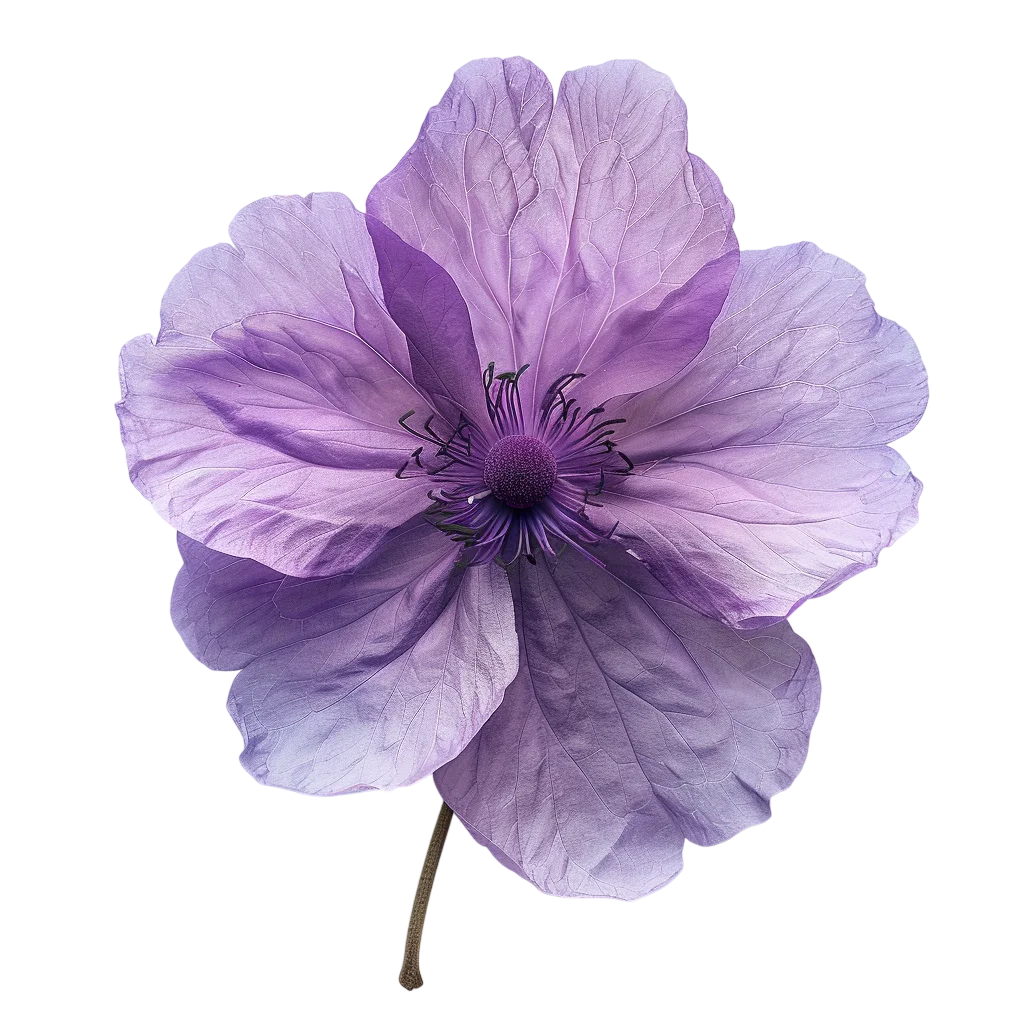 Lavender-Purple Flower with Dark Center Free PNG