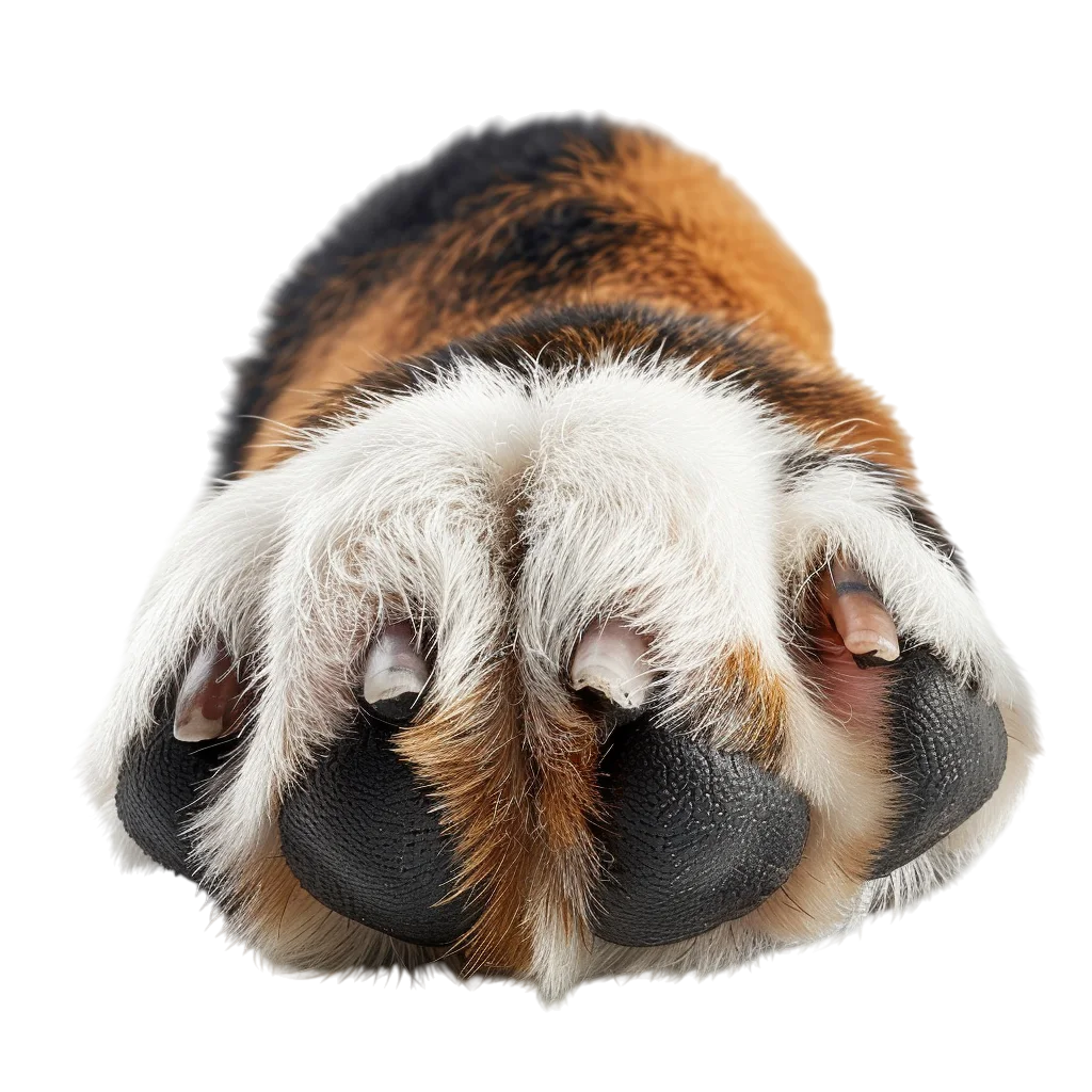 Close-Up of a Fluffy Dog Paw with Free PNG