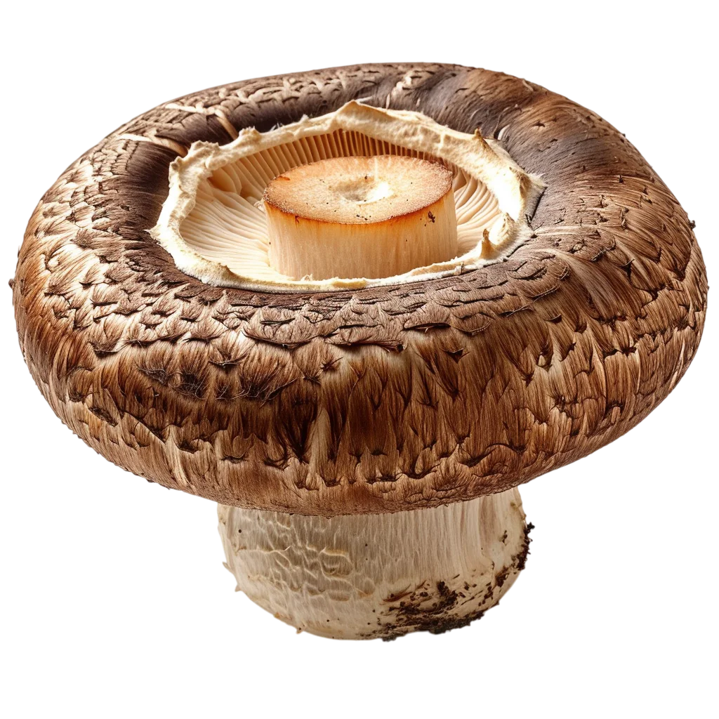 Large Textured Brown Mushroom with Pale Gills | Free PNG