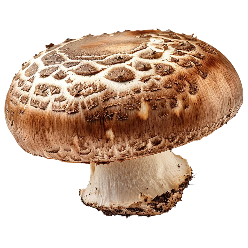 Large Brown Scaly Mushroom with Thick Stem Free PNG