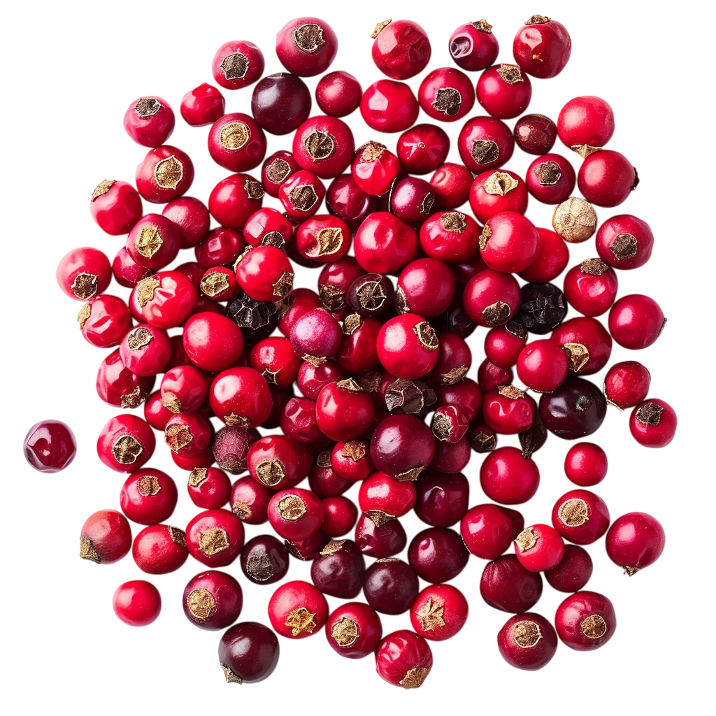 Pile of Glossy Red Cranberries Free PNG